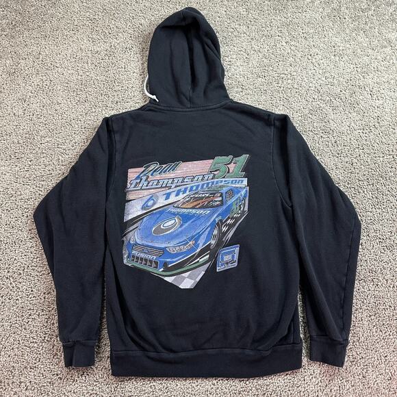 Dean Thompson Hoodie Womens Medium Black Stock Racing Sweatshirt READ - Picture 2 of 13
